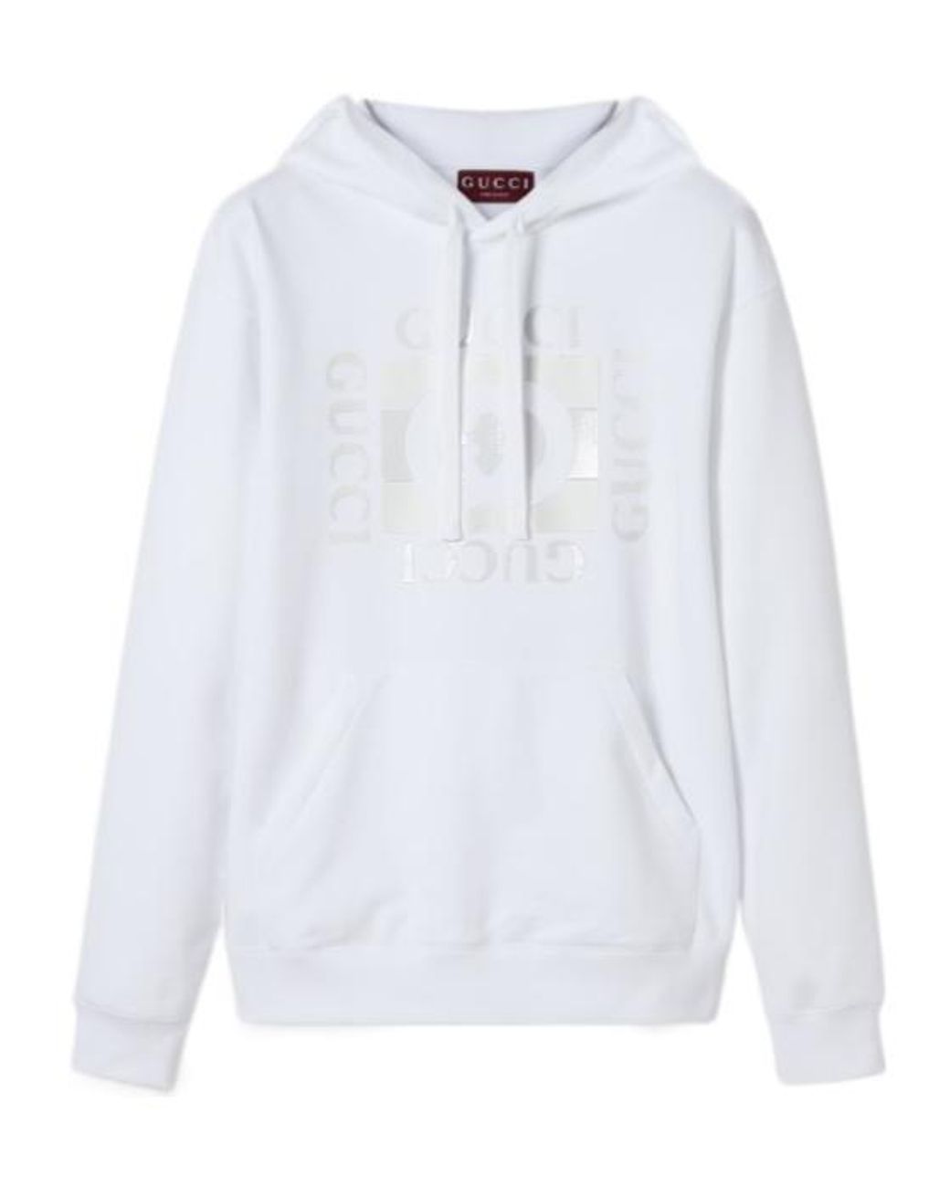 Gucci White Printed Jersey Hoodie for men
