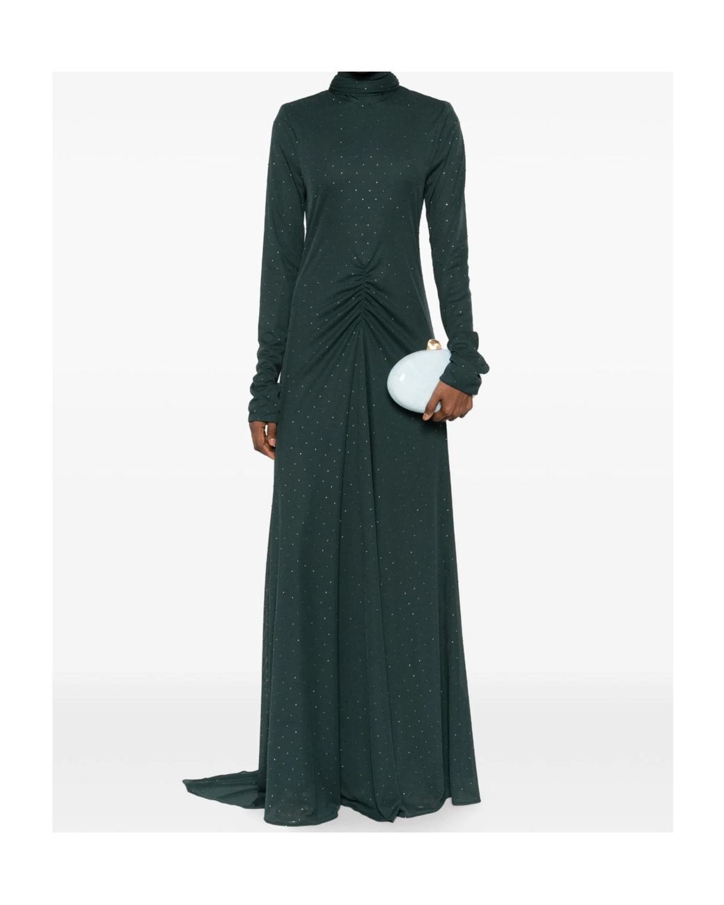 ROTATE BIRGER CHRISTENSEN Green Open-Back Maxi Dress
