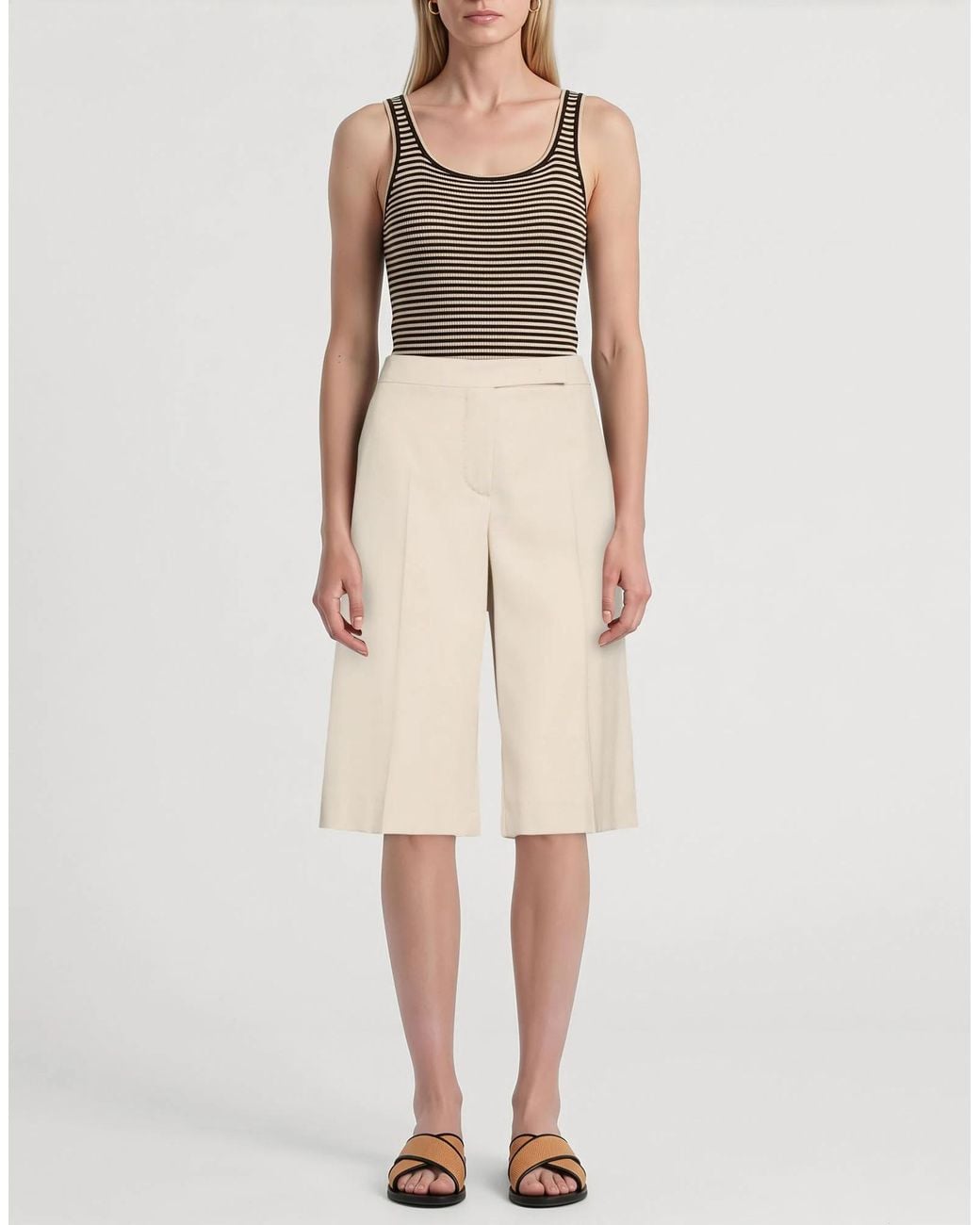 Max Mara White Wool Shorts