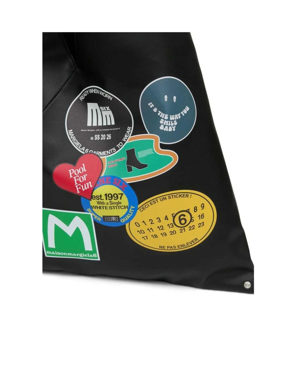 MM6 by Maison Margiela Blue Japanese Sticker-Print Tote Bag