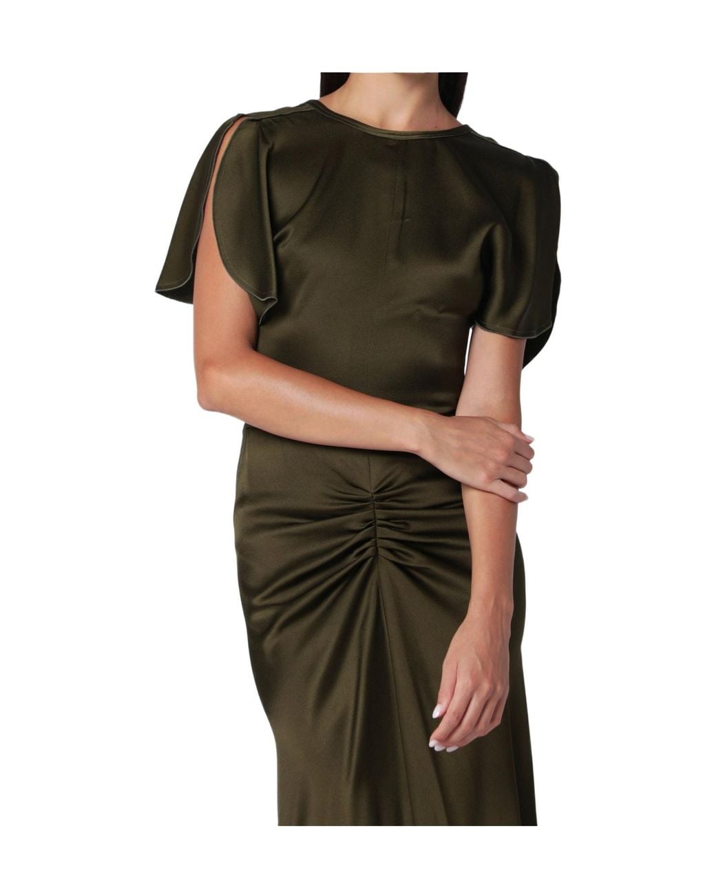 Victoria Beckham Green Crêpe Satin Top