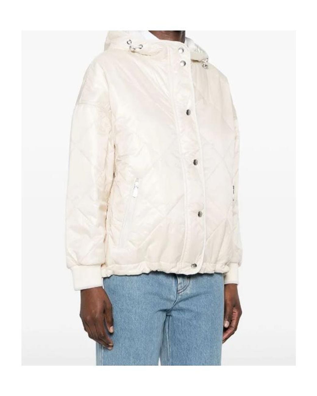 Eleventy White Hooded Padded Jacket