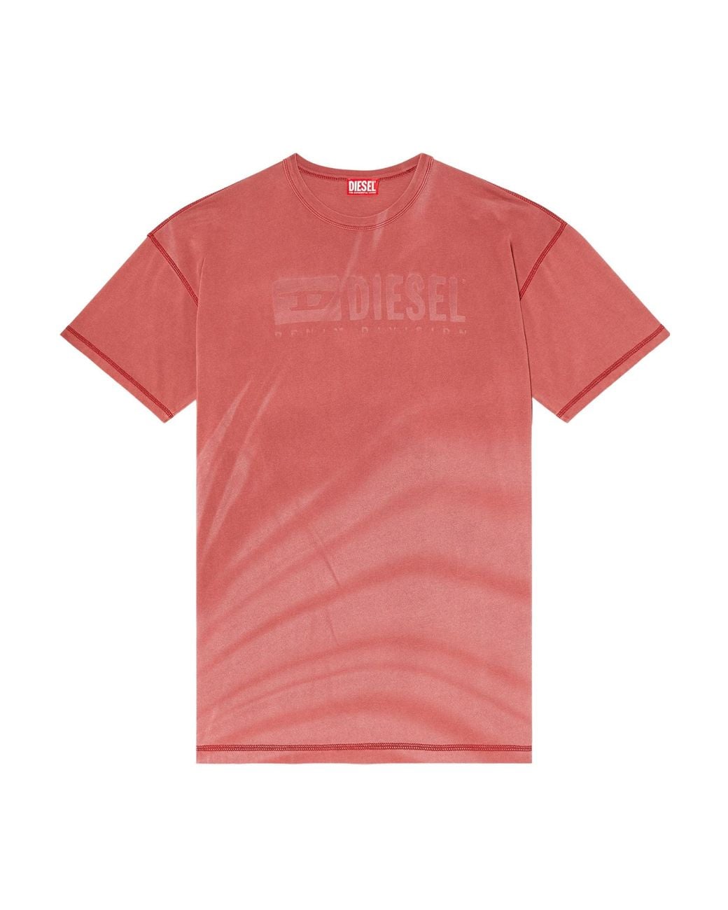 DIESEL Pink T-Adjust-R13 Laser-Faded Logo T-Shirt for men