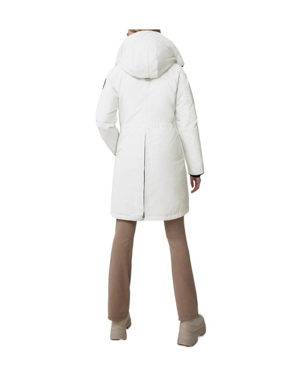 Canada Goose White Rossclair Hooded Shell Coat