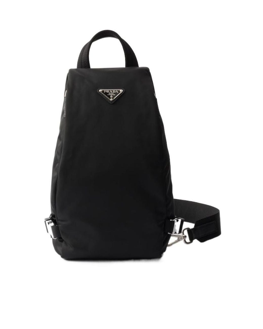 Prada Black Re-Nylon And Saffiano Leather Backpack for men