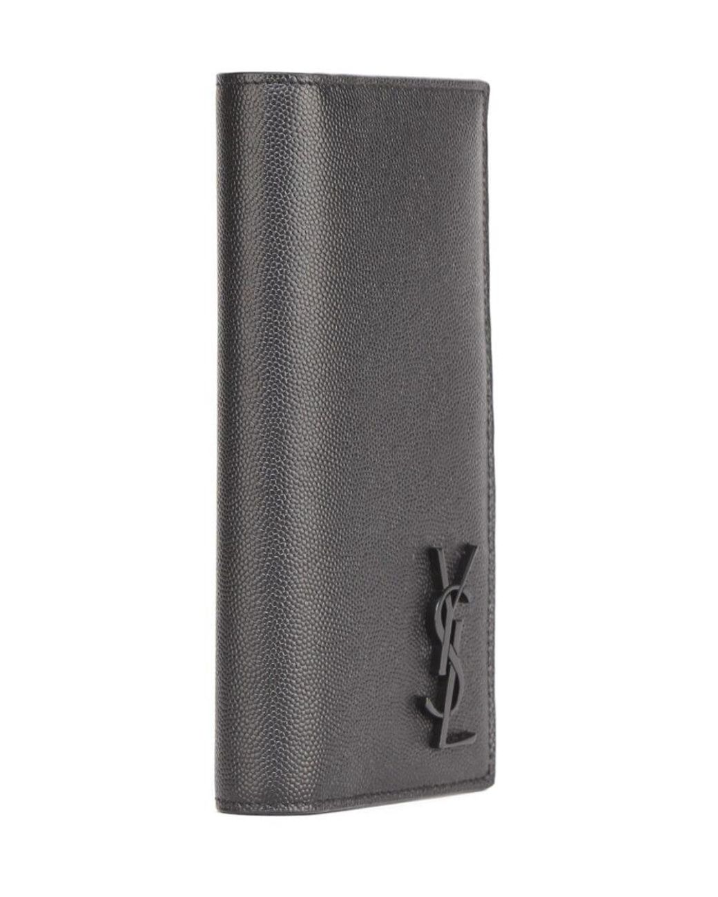 Saint Laurent Gray Long Logo Appliqué Wallet for men