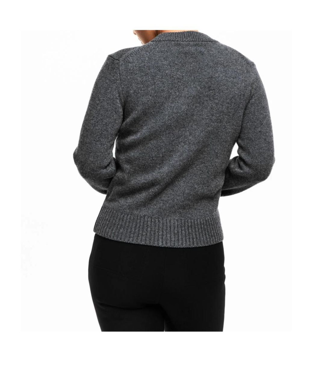 Ganni Gray Wool Merino Cardigan