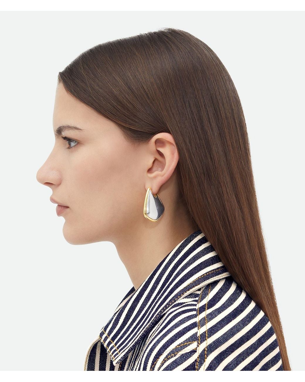 Bottega Veneta White Small Fin Earrings