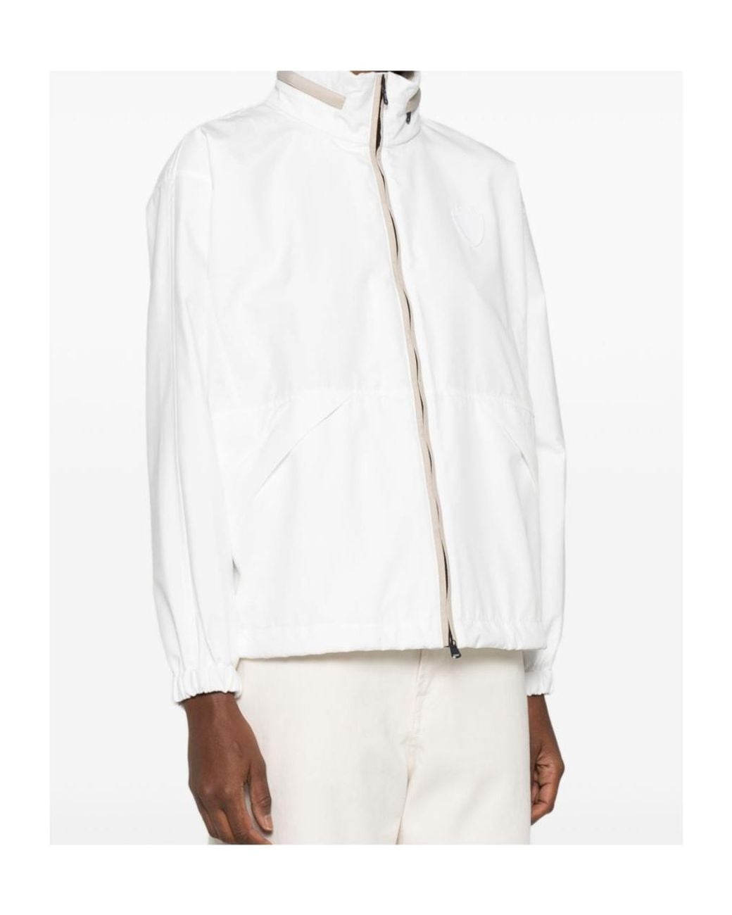Brunello Cucinelli White Water-Resistant Zip Jacket