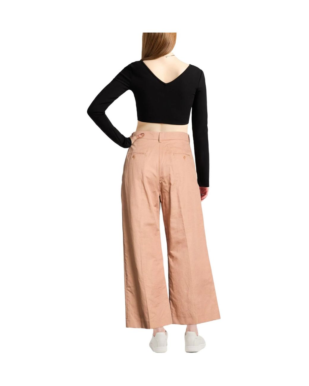 Weekend by Maxmara Pink Loose Solid-Color Trousers