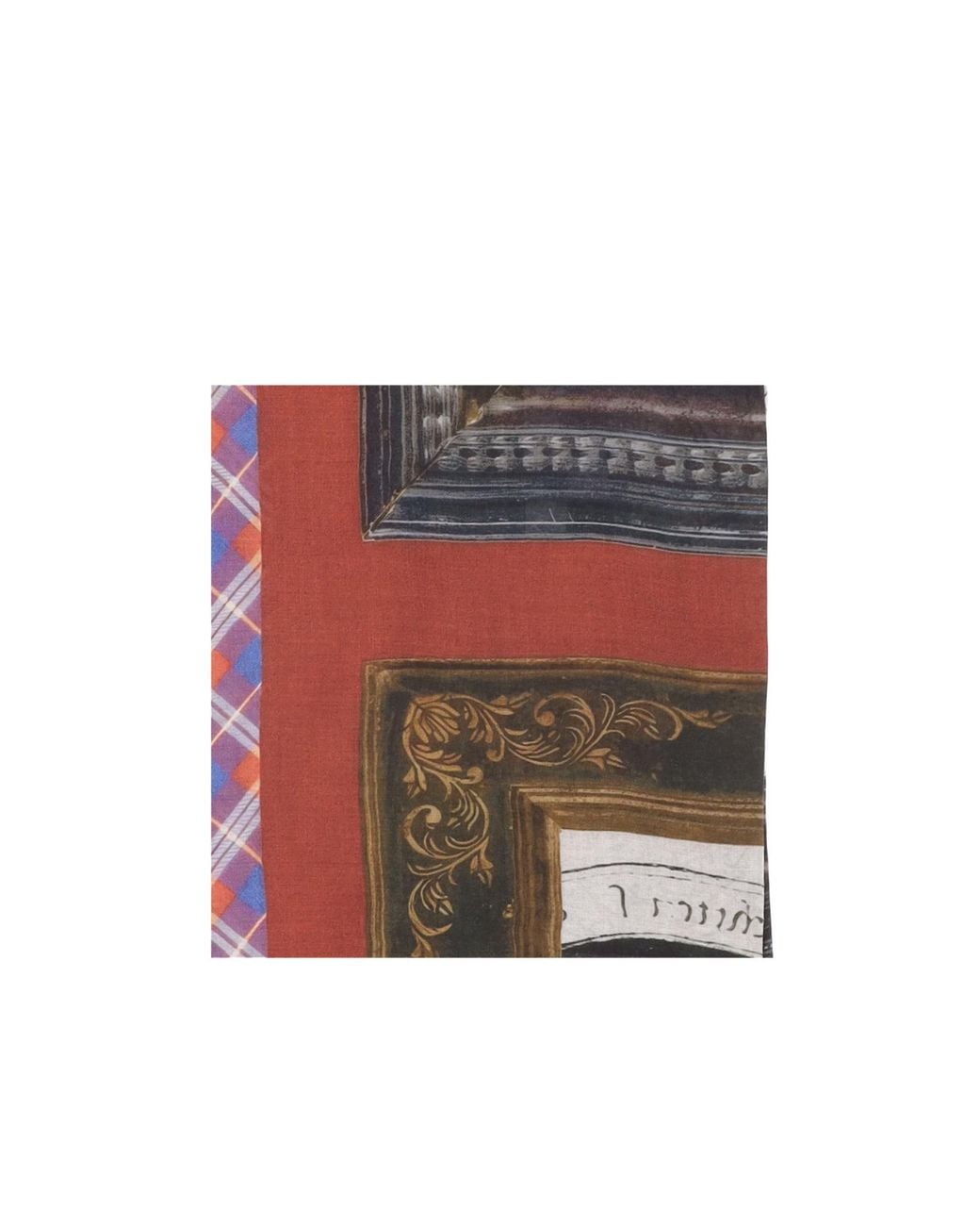 Faliero Sarti Gray Checked Print Fringed Scarf