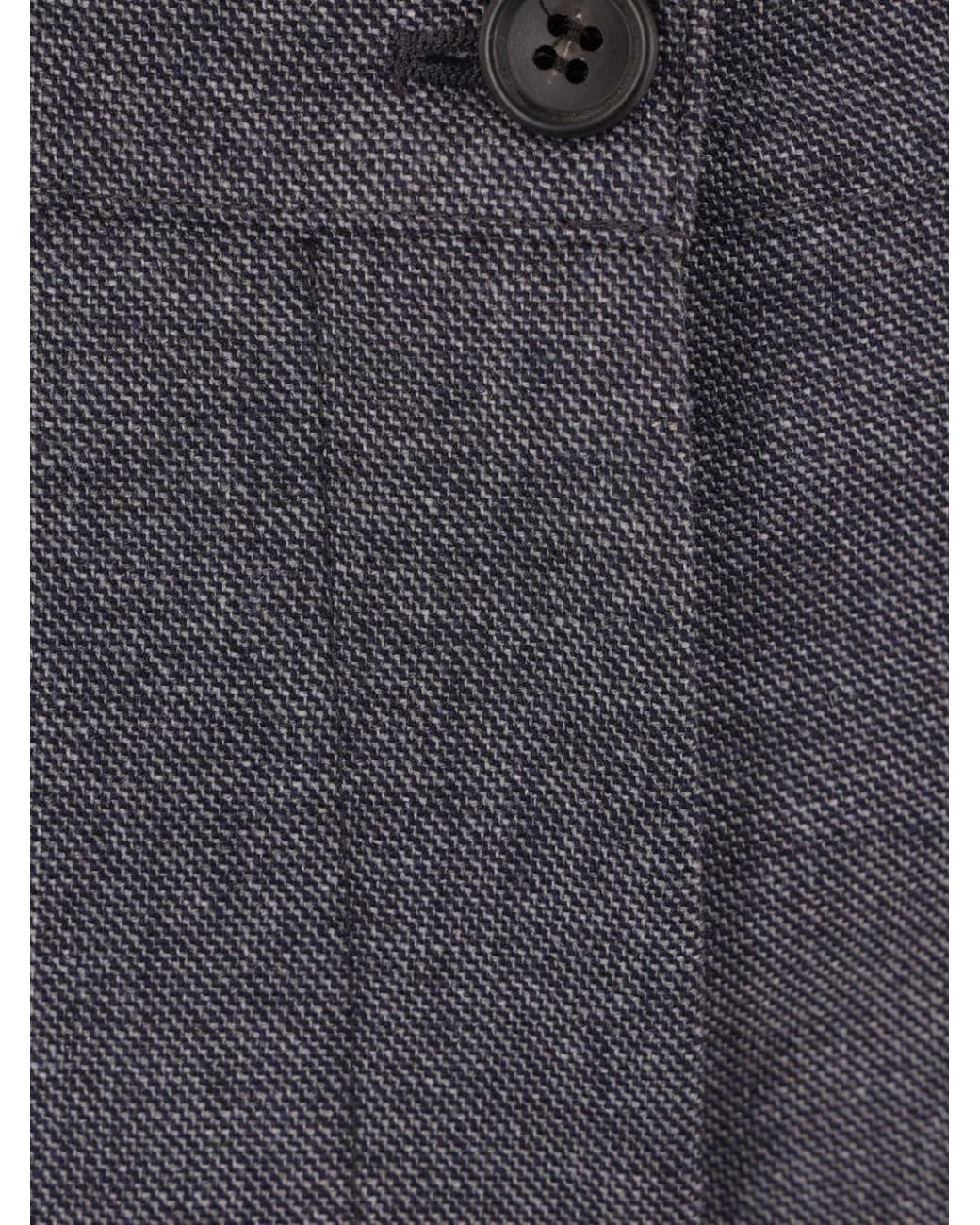 Prada Gray Pleated Turn-Up Hem Trousers