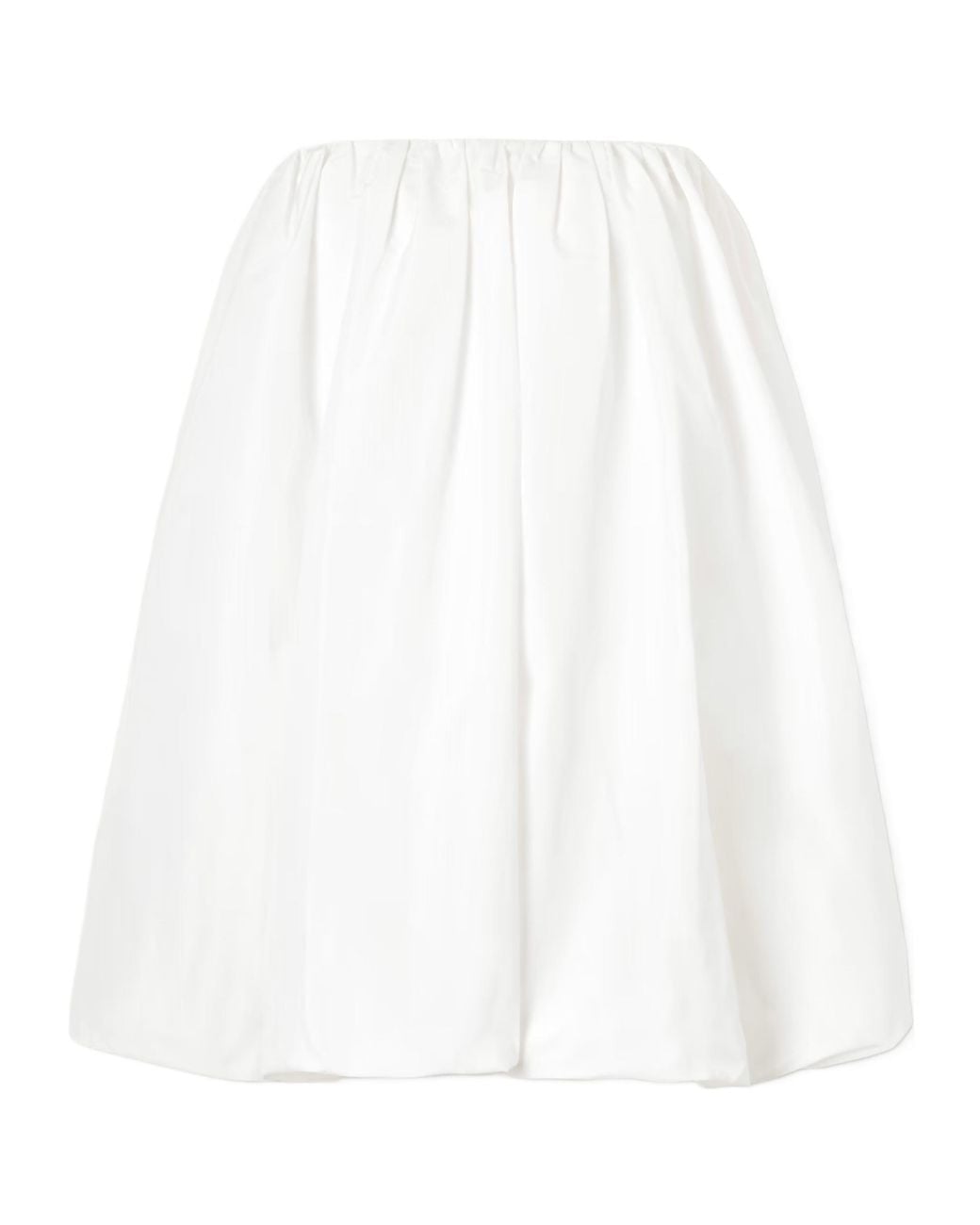 Patou White Strapless Bubble-Hem Mini Dress