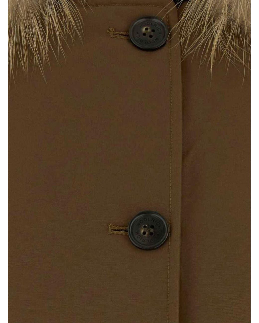 Woolrich Brown Arctic Fur-Trim Down Jacket
