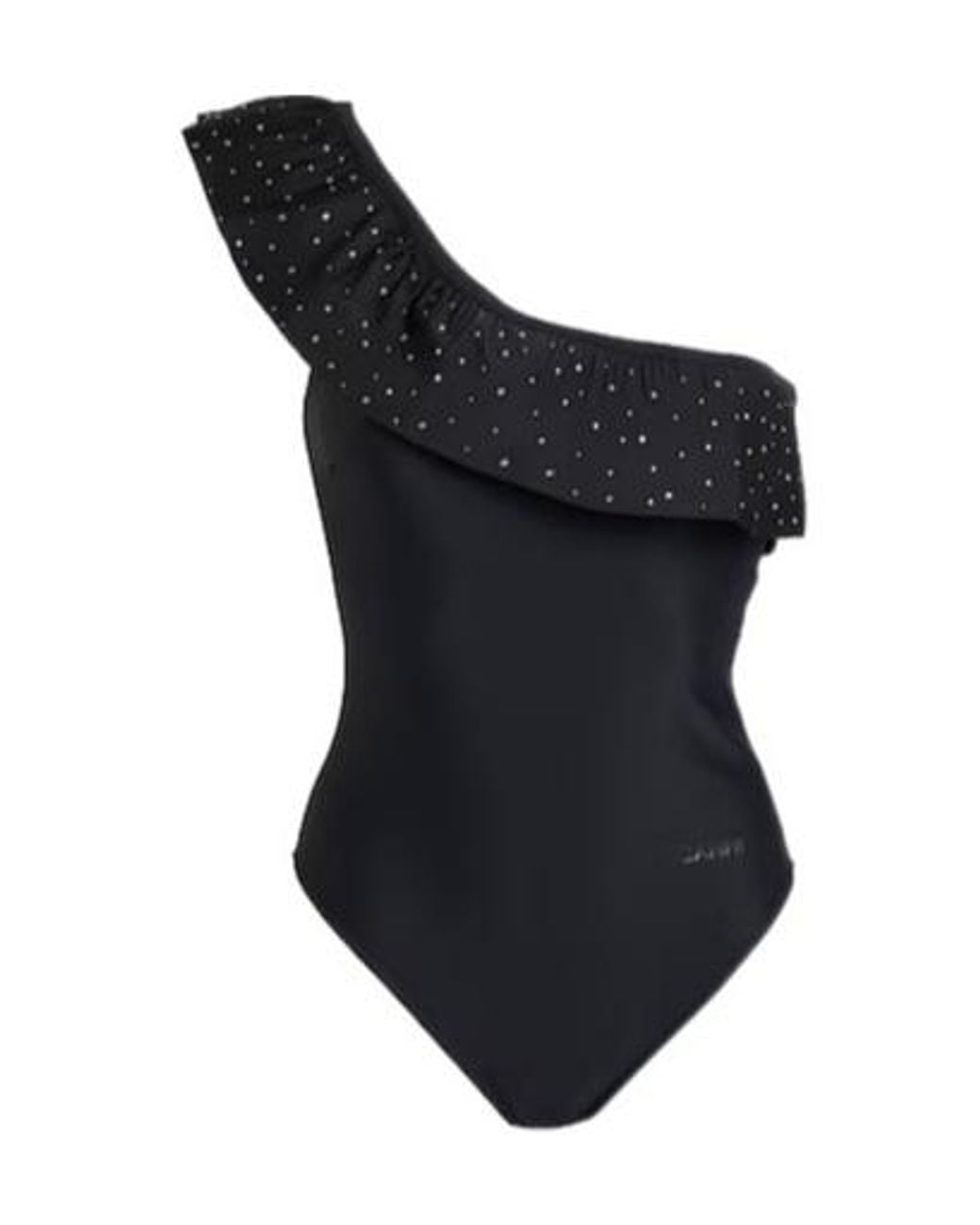 Ganni Blue One-Shoulder One-Piece