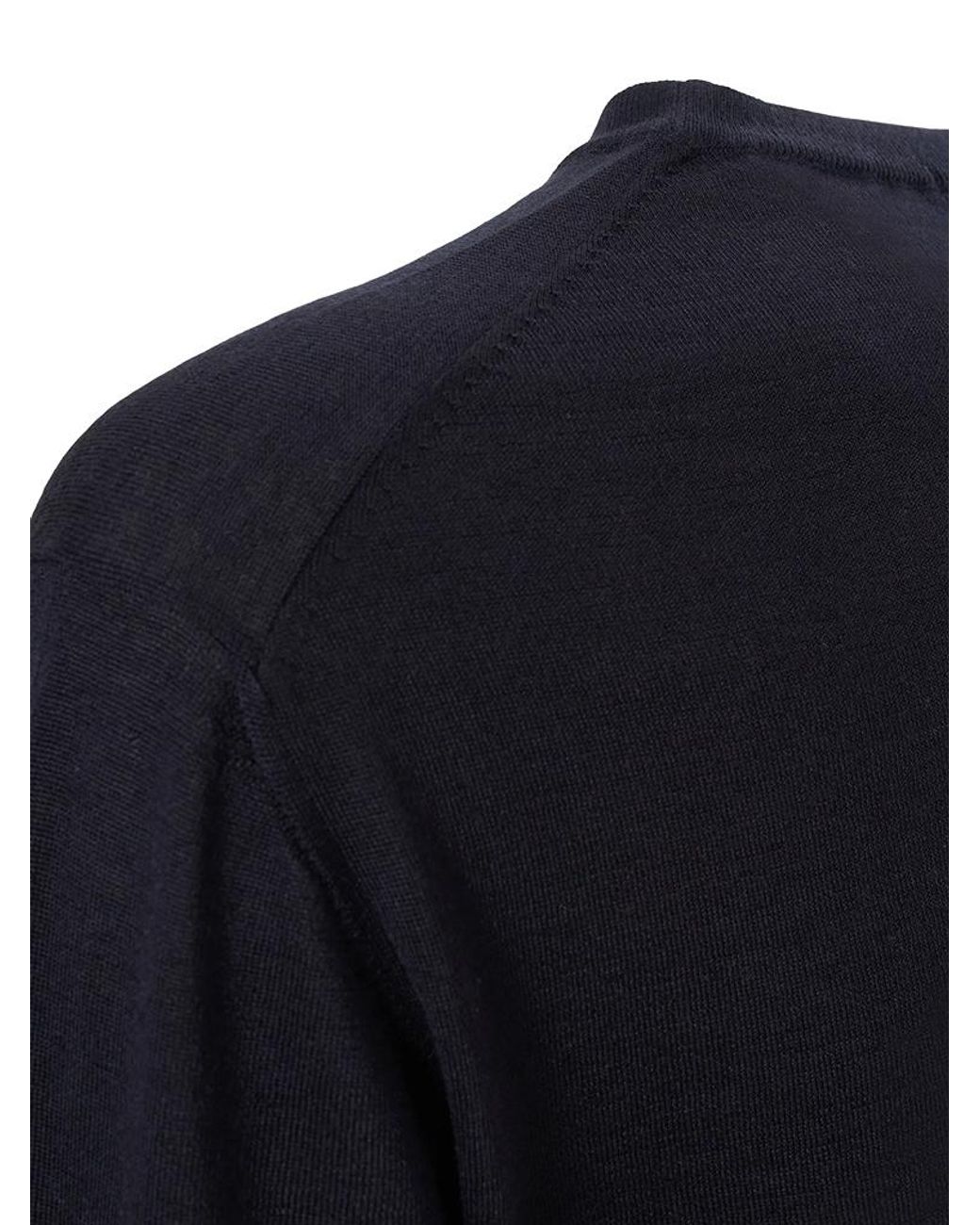 Malo Blue Basic Crew Neck Knitted Sweater for men