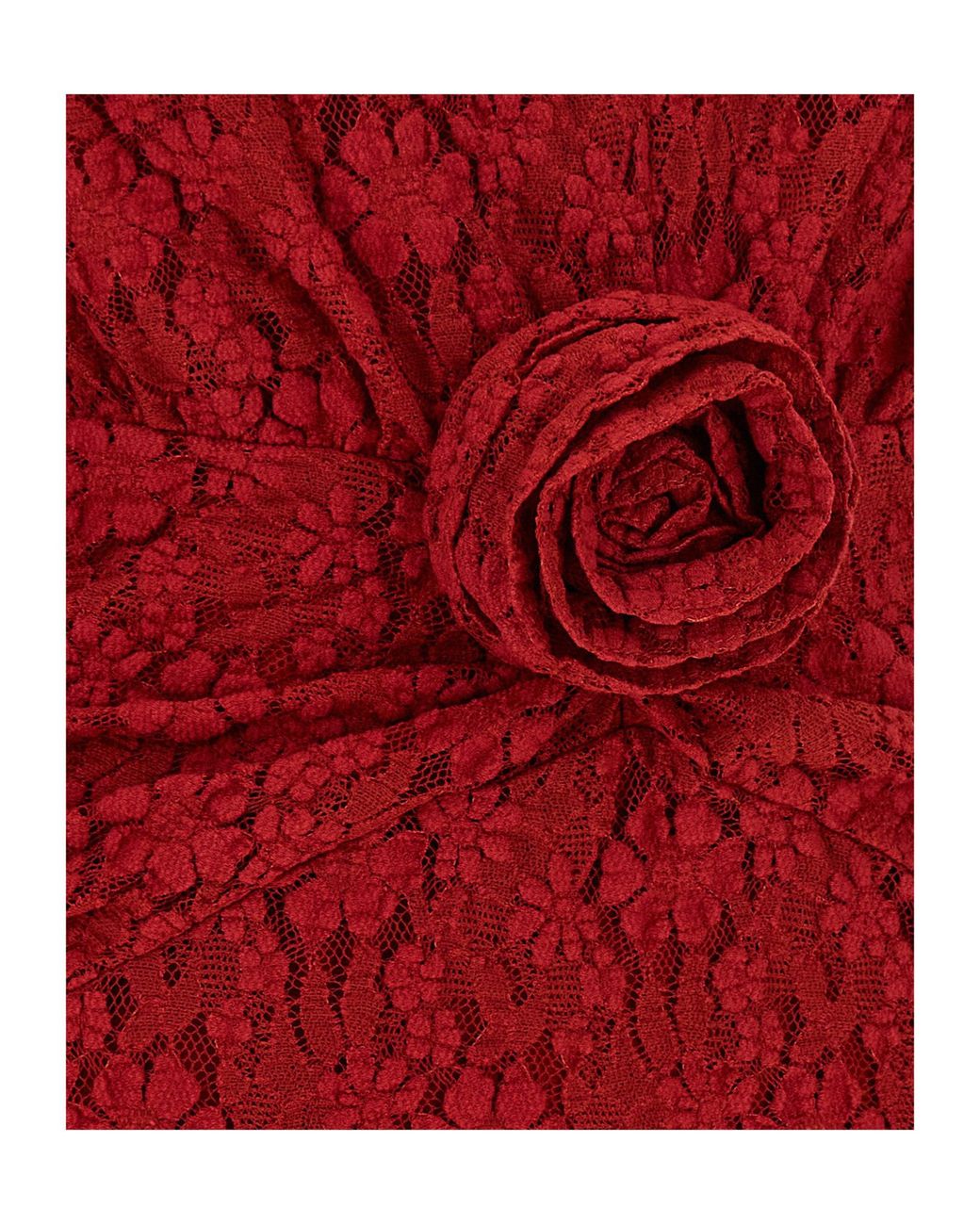 ROTATE BIRGER CHRISTENSEN Red Draped Floral Lace Mini Dress