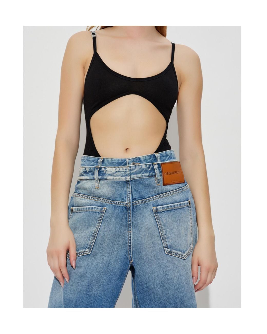 DSquared² Black X Bettter Cut-Out Detail Bodysuit