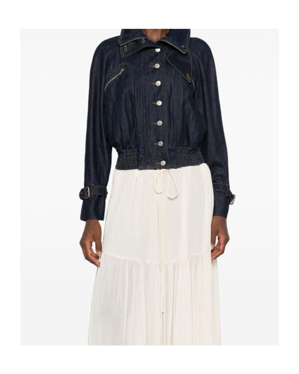 Dries Van Noten Blue Long-Sleeve Denim Jacket