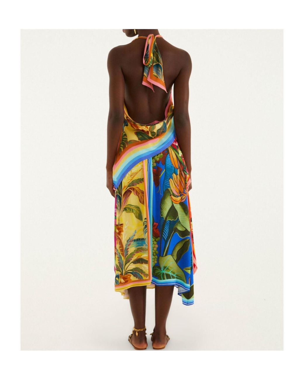 Farm Rio Multicolor Printed Midi Skirt