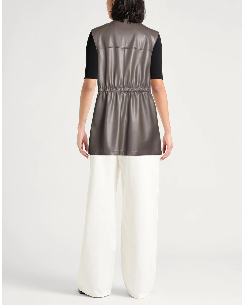 Max Mara Brown Minimalist Solid Color Top