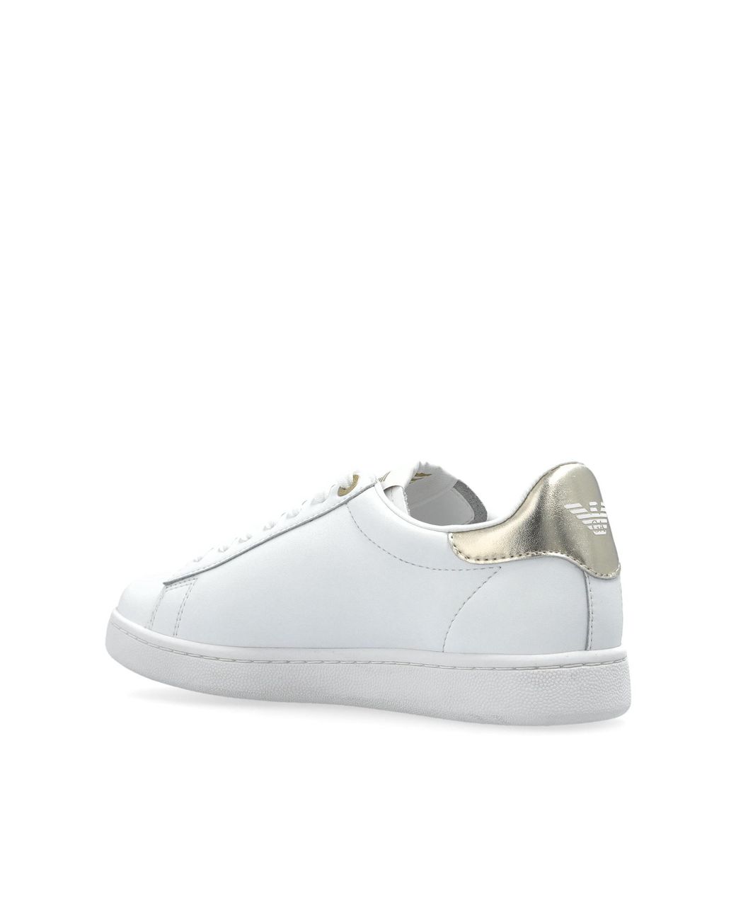 EA7 White Logo-Printed Lace-Up Sneakers for men