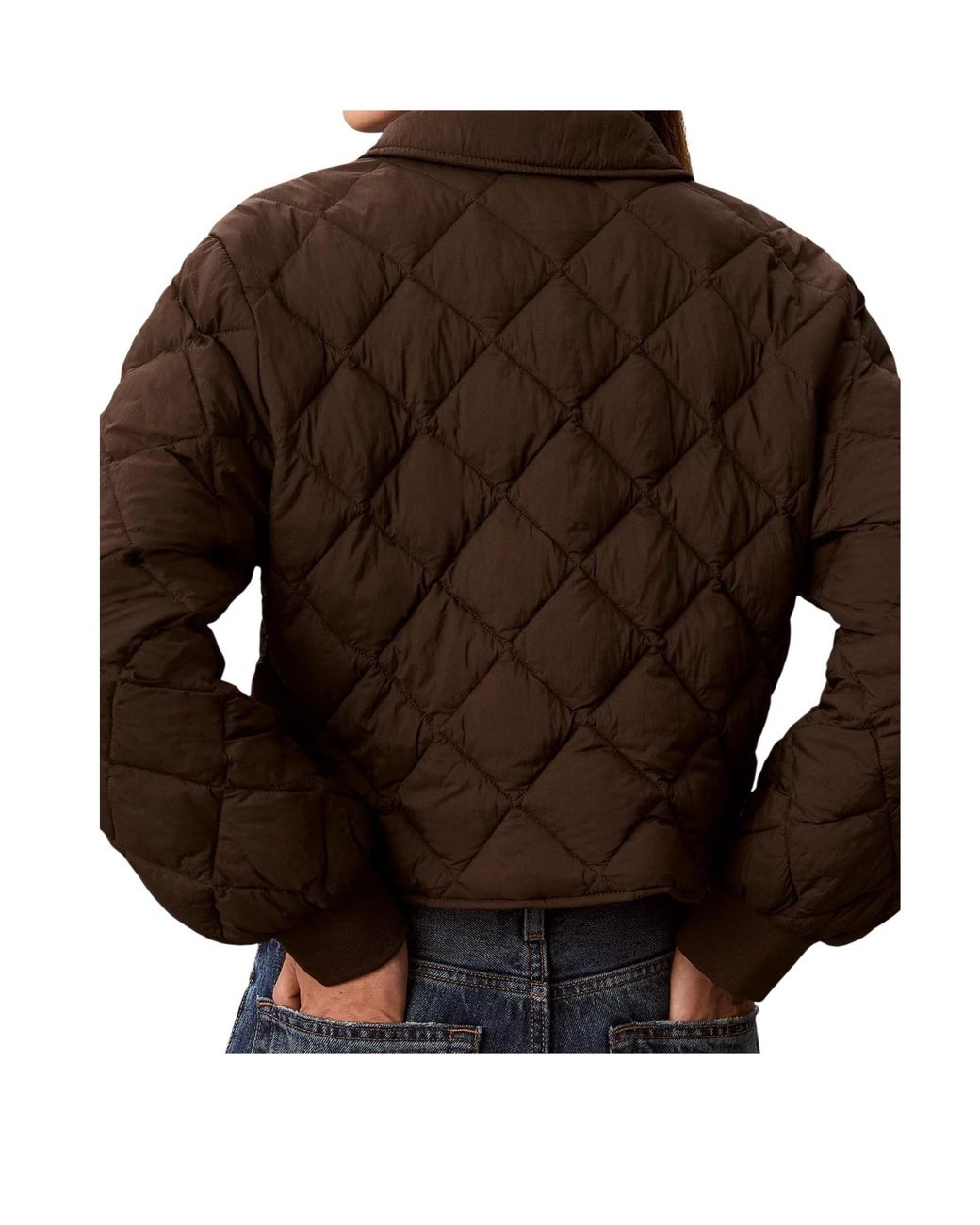 Calvin Klein Black Diamond-Quilted Logo-Patch Jacket