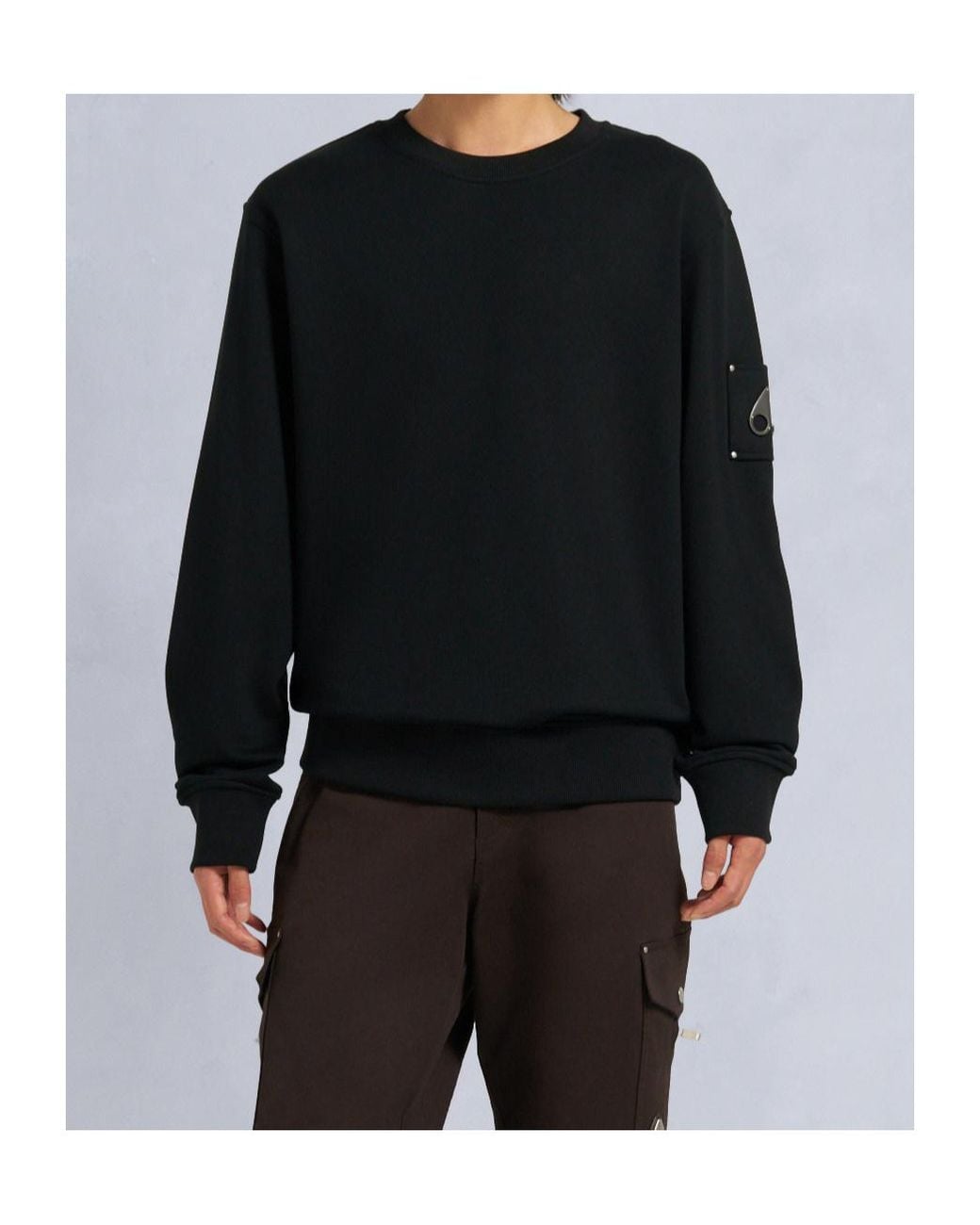 Moose Knuckles Black Hartsfield Crew Sweatshirt for men
