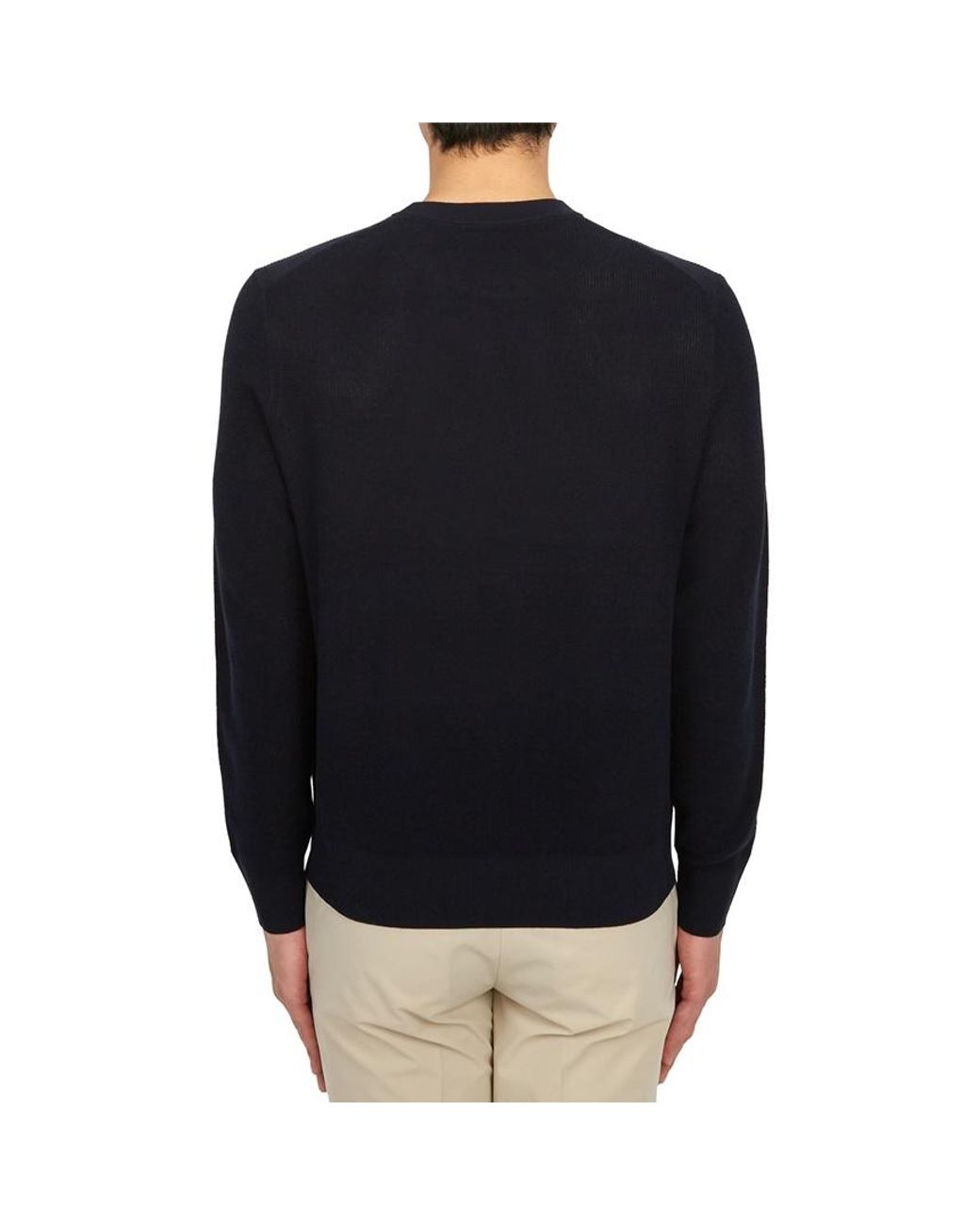 Theory Blue Long Sleeved Crewneck Sweater for men