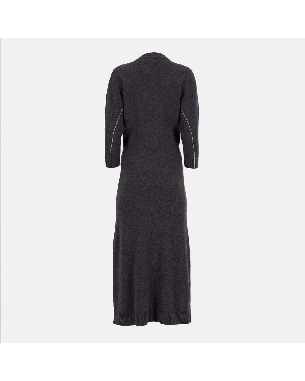 Rabanne Black Layered Knitted Midi Dress