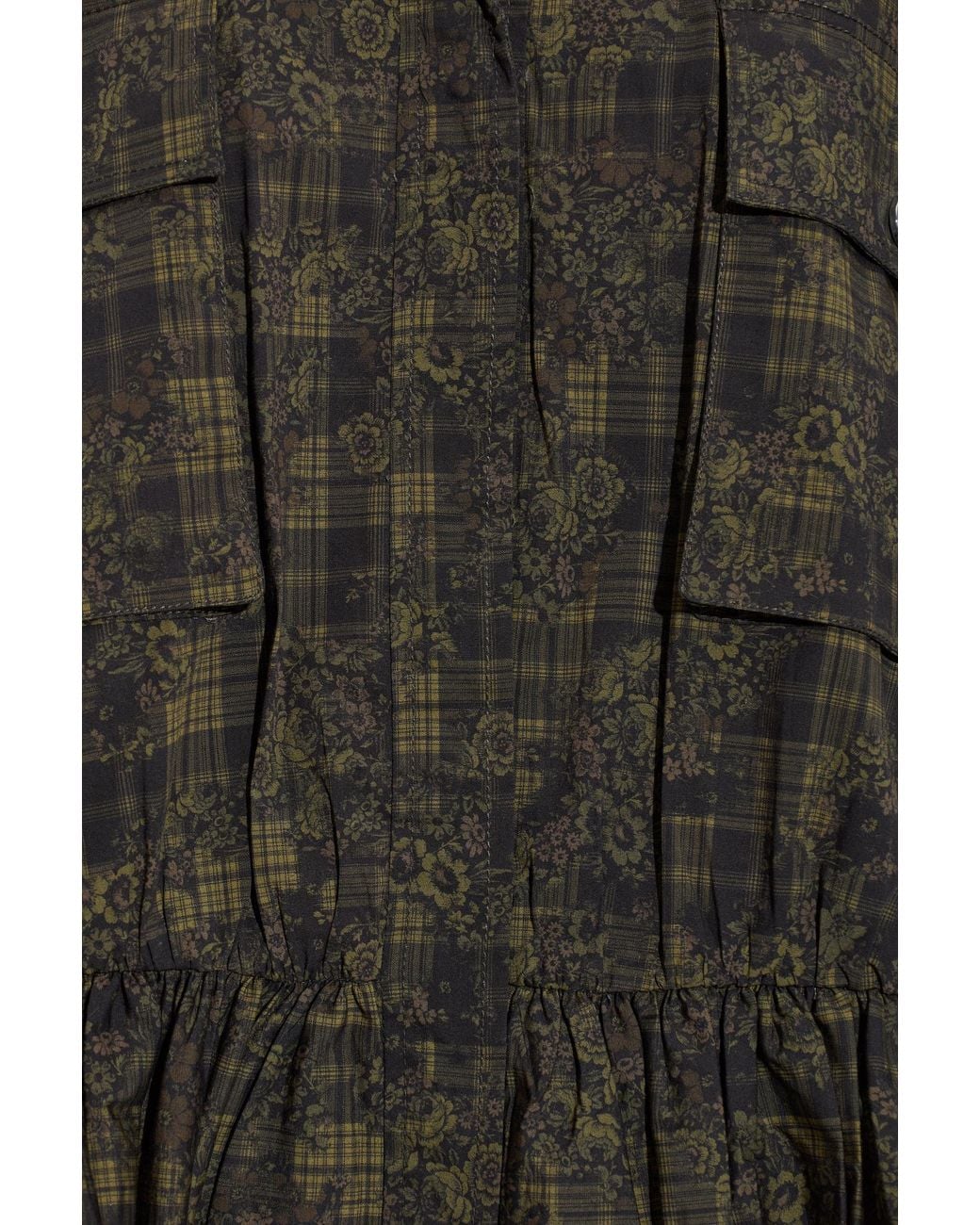 Ganni Black Floral Print Mini Dress