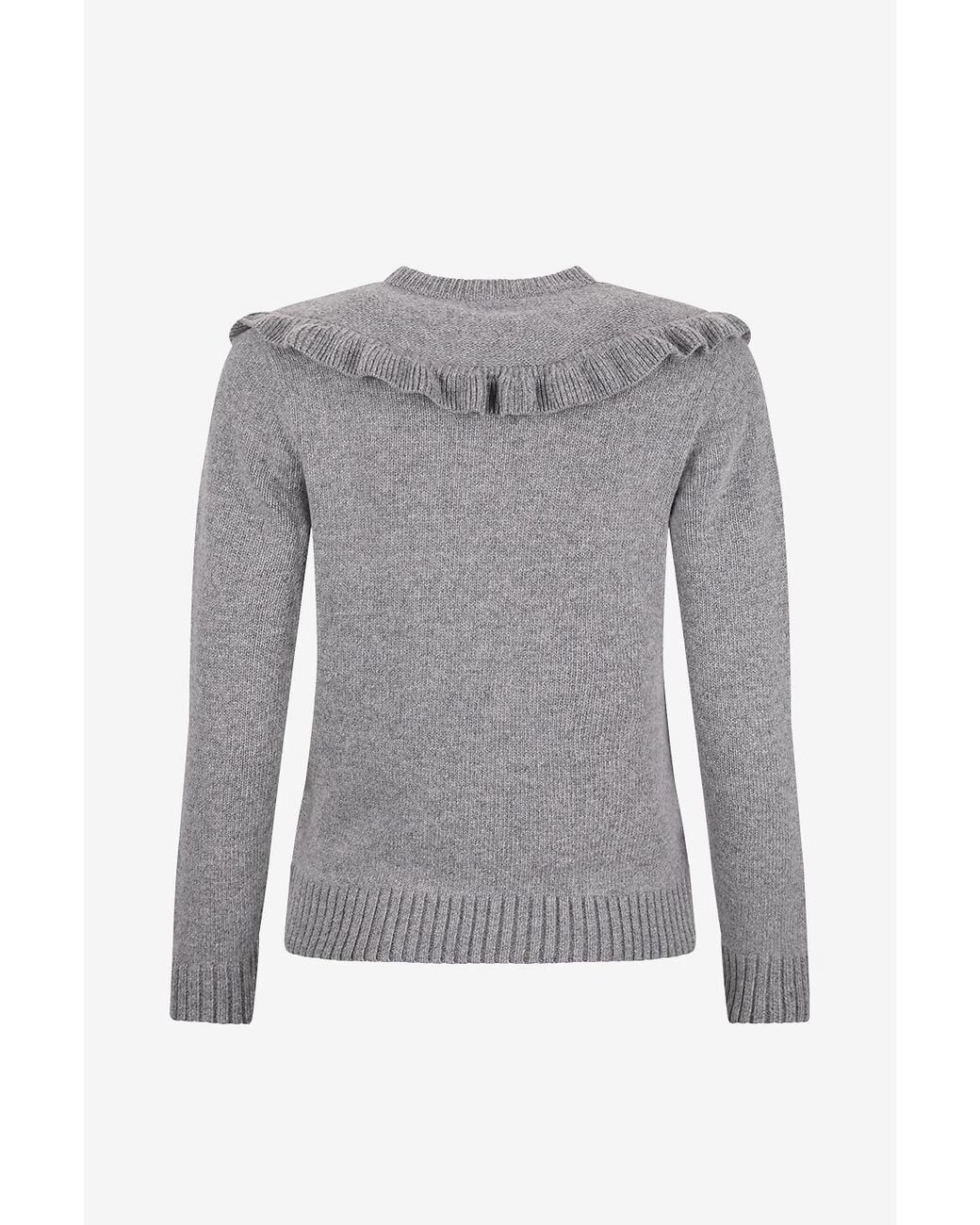 Chloé Gray Long-Sleeve Knit Top
