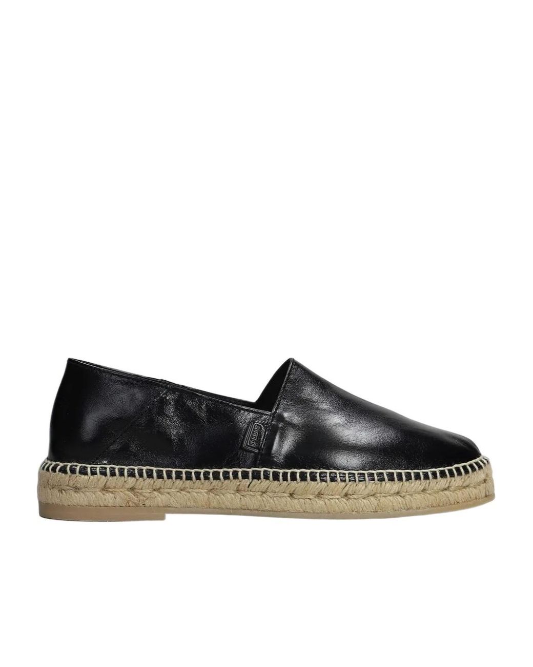 AMI Black Leather Espadrilles for men