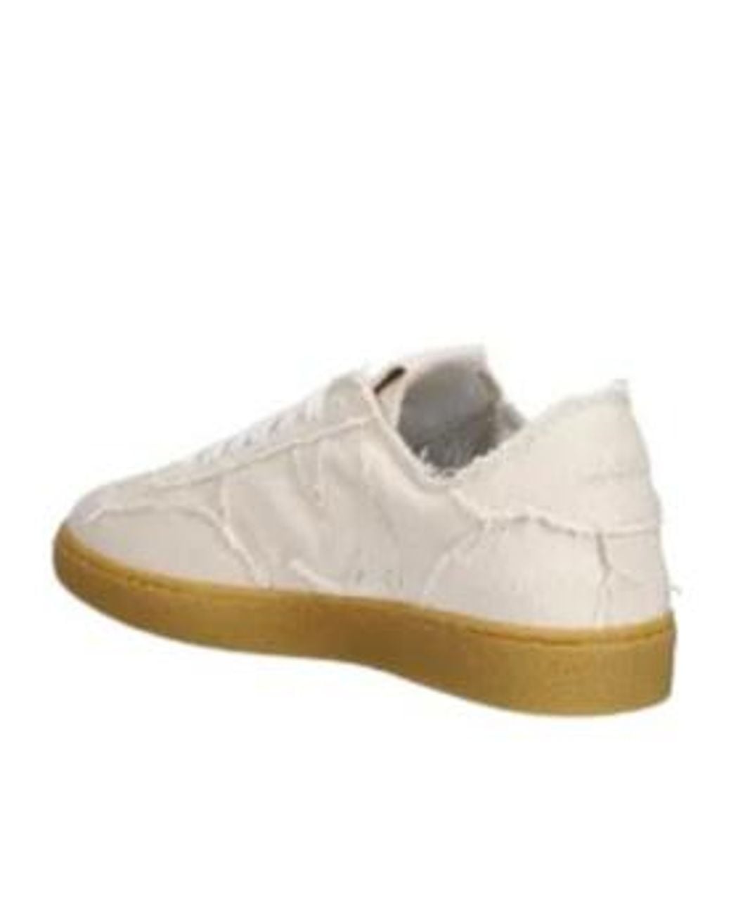 MSGM White Frayed-Detail Sneakers