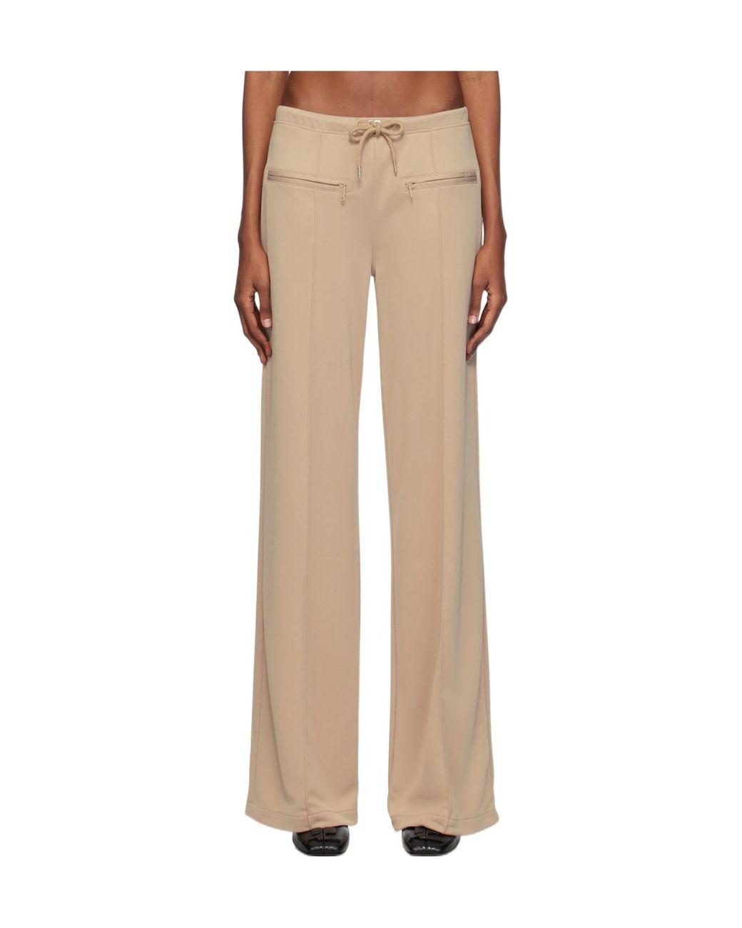 Courreges Natural Courrèges Mid-Rise Drawstring Pants