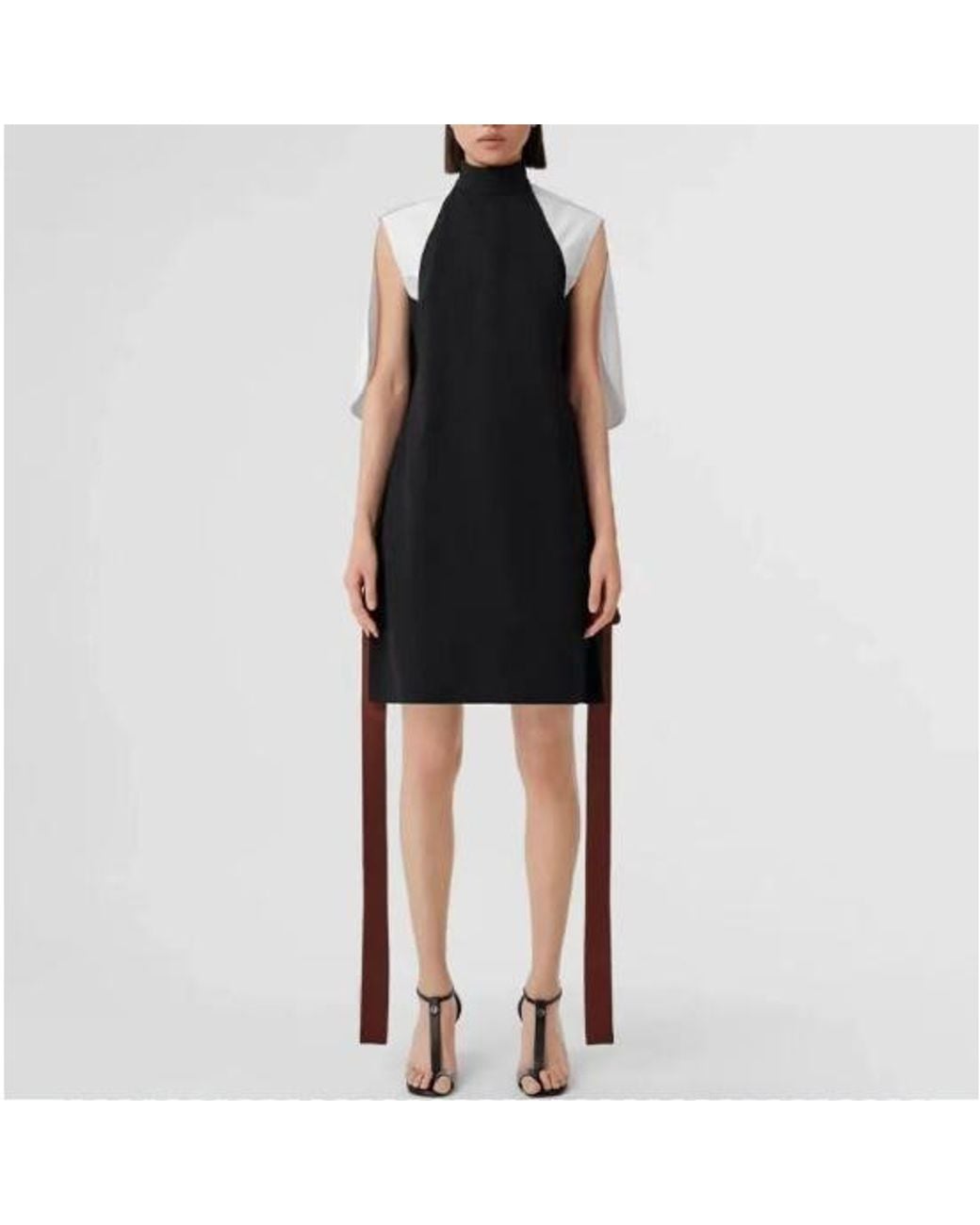 Burberry Black Sleeveless Mini Bib Dress