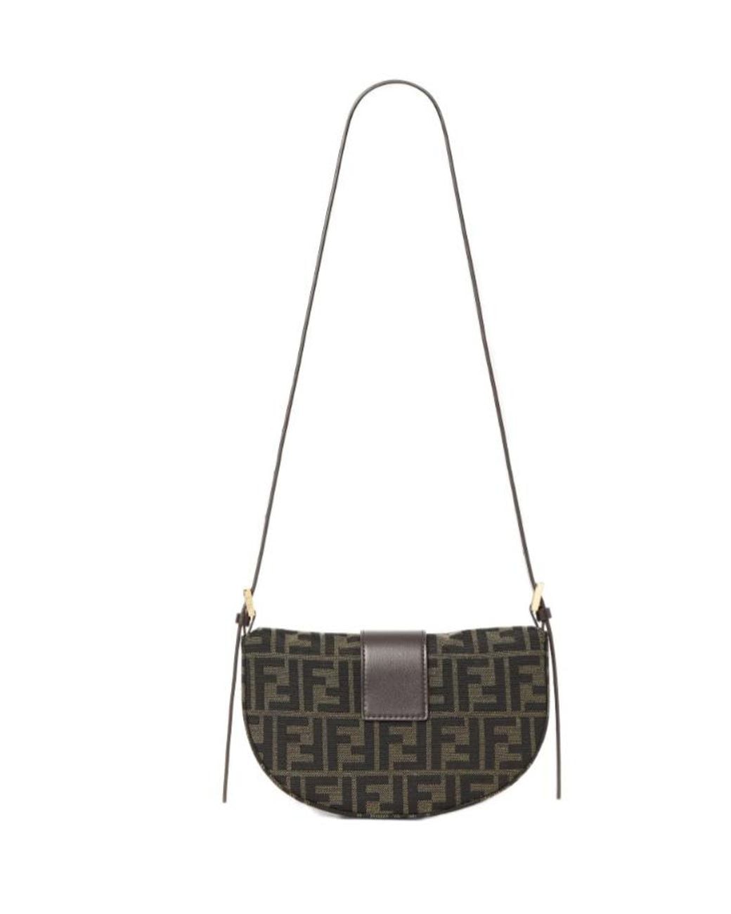 Fendi White Ff Zucca Jacquard And Leather Bag