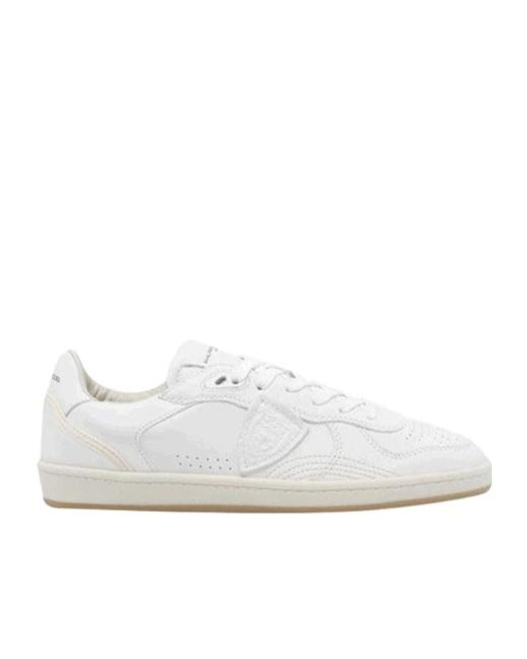 Philippe Model White Leather Sneakers With Light Sole for men