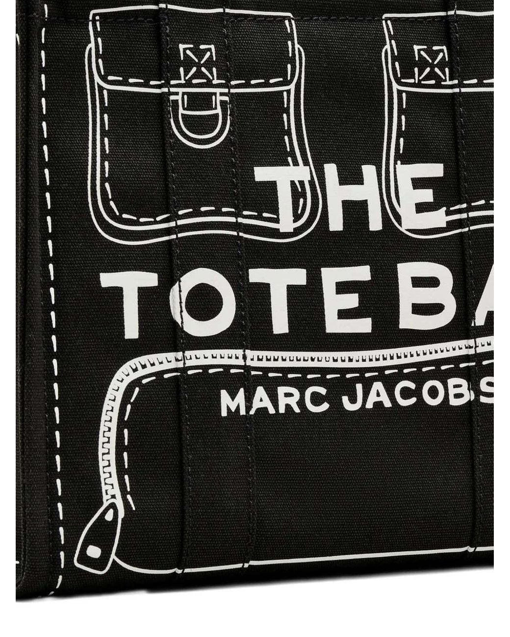 Marc Jacobs Black The Trompe L'Oeil Cargo Medium Tote Bag