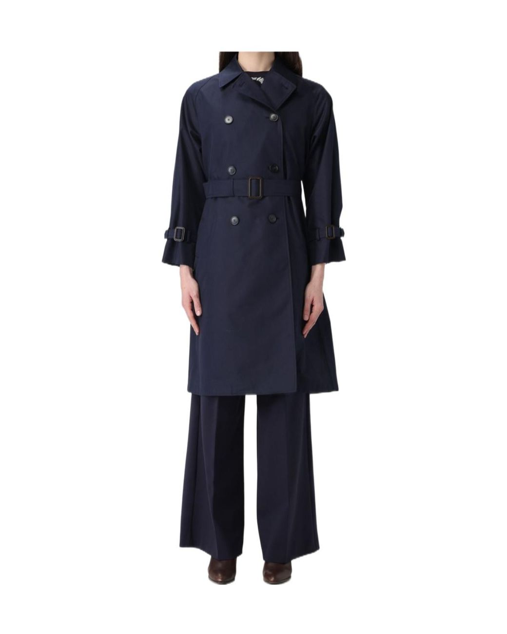 Weekend by Maxmara Blue Ghia Belted Gabardine Trench Coat