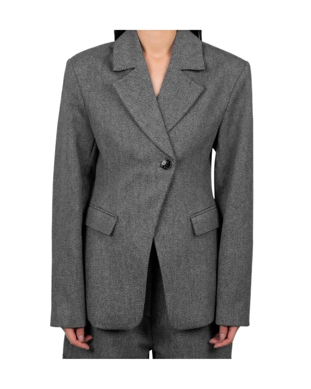 Ganni Gray Suiting Blazer