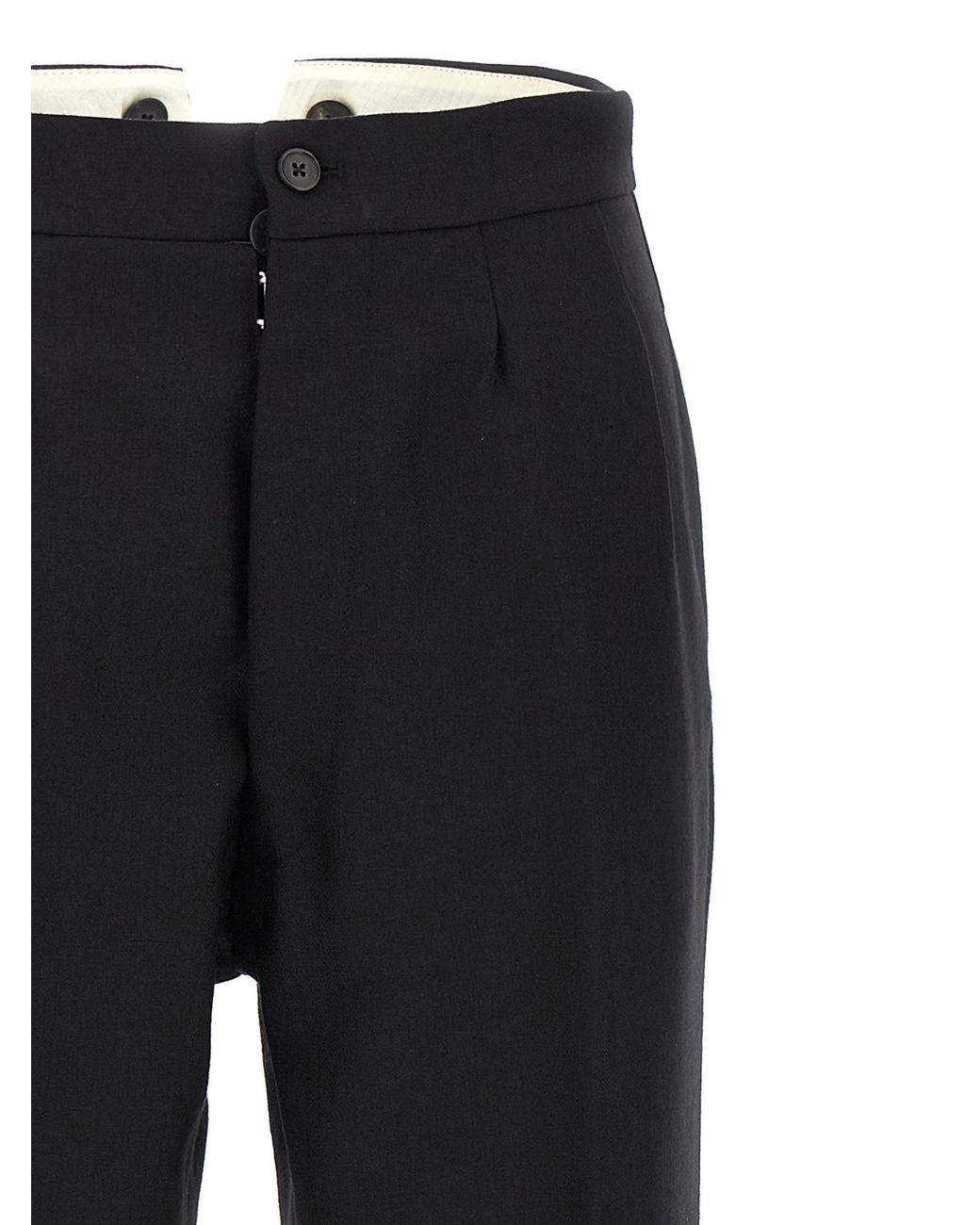 Maison Margiela Blue High-Waist Pressed Crease Trousers