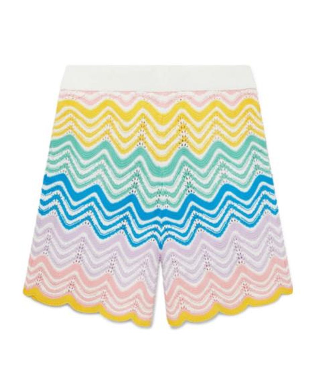 Casablanca Blue Gradient Wave Knit Shorts for men