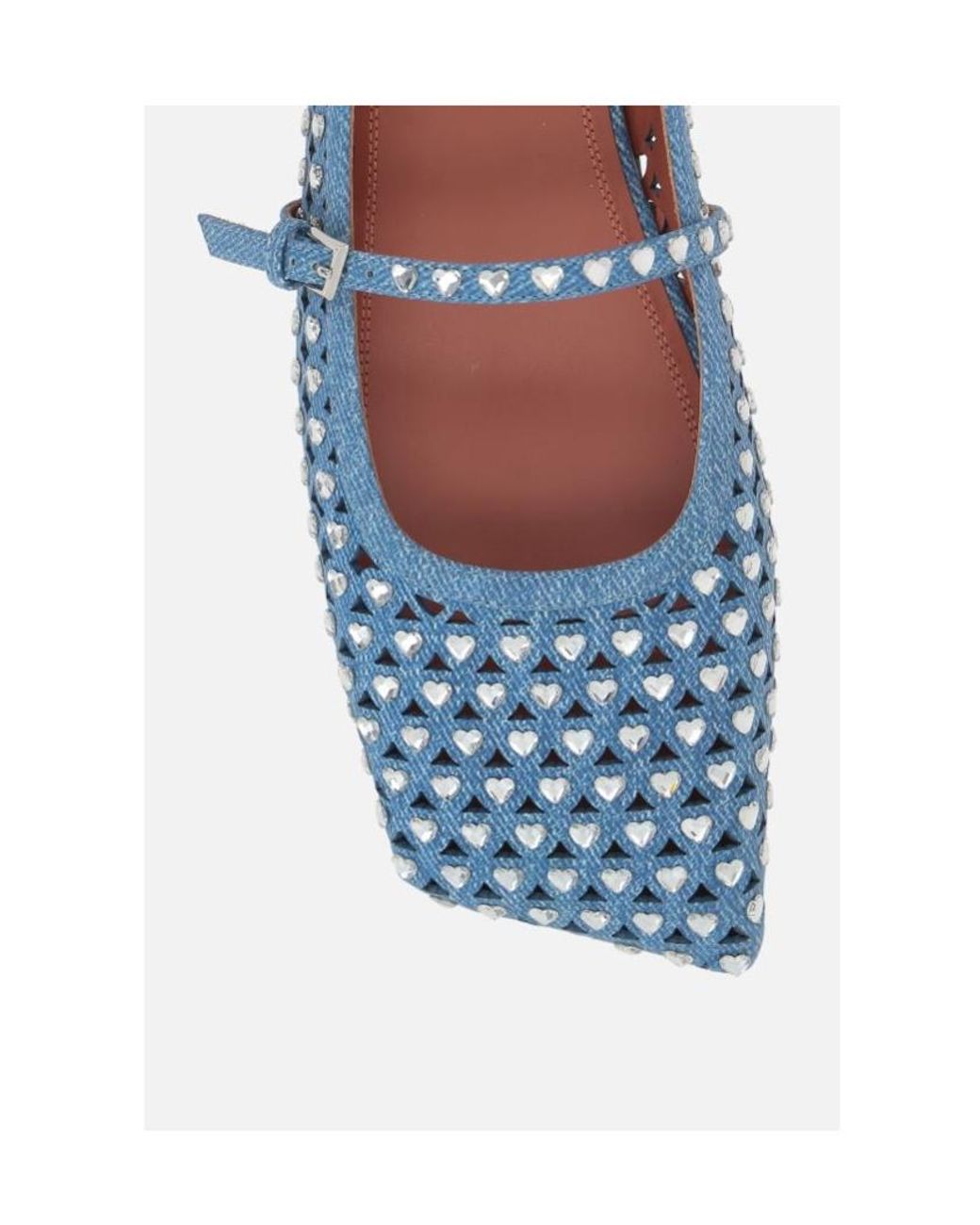 AMINA MUADDI Blue Square-Toed Ballet Shoes