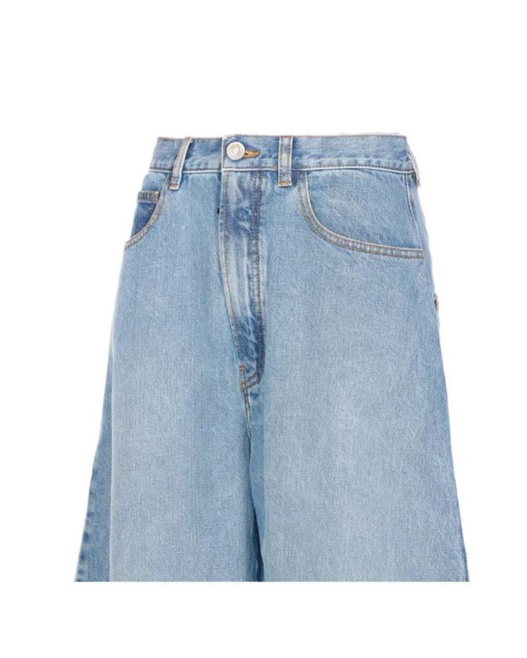 Alaïa Blue Round Wide-Leg Jeans