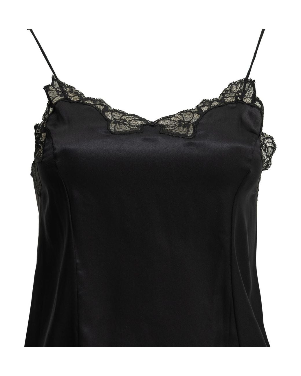 Isabel Marant Black Amael Lace-Trimmed Satin Camisole