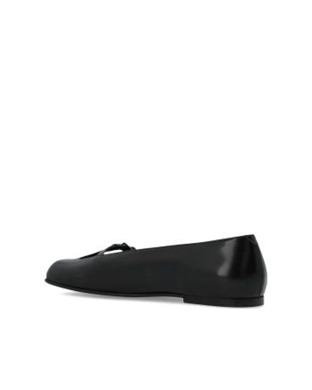 NODALETO Black Buckled Ballet Flats