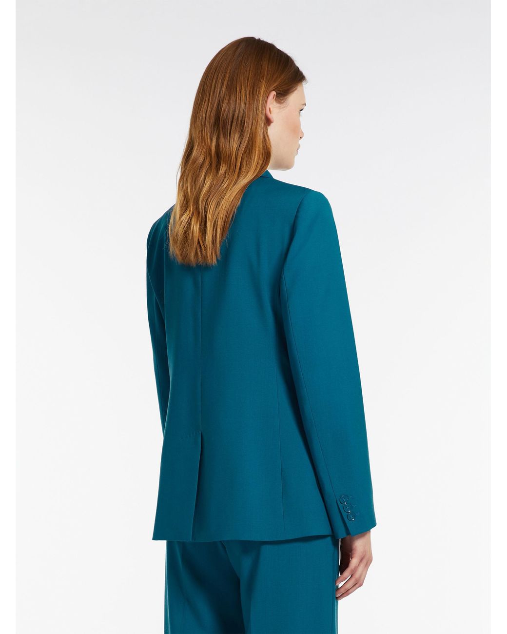 Weekend by Maxmara Blue Double-Breasted Long-Sleeved Blazer