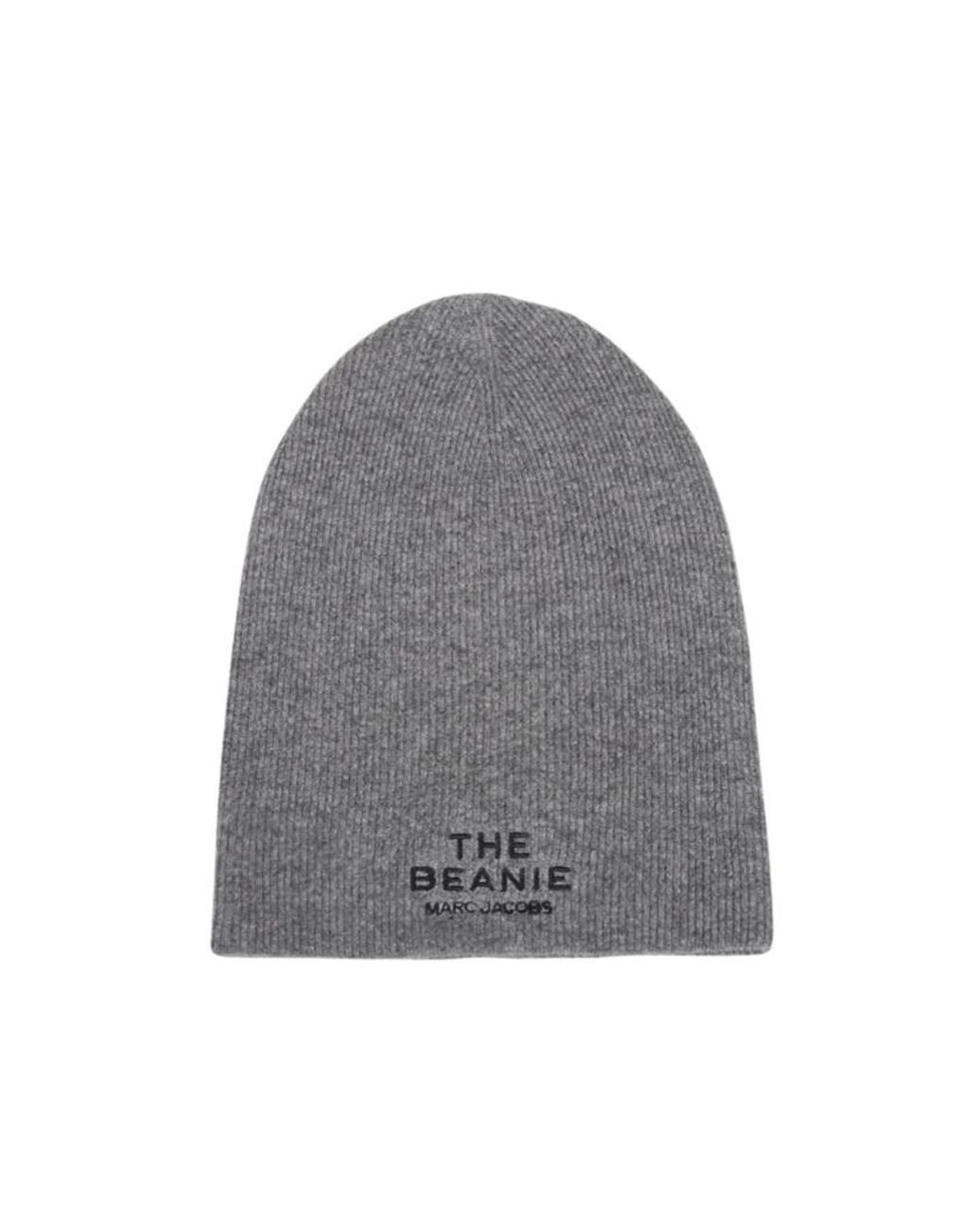 Marc Jacobs Gray Logo Printed Beanie