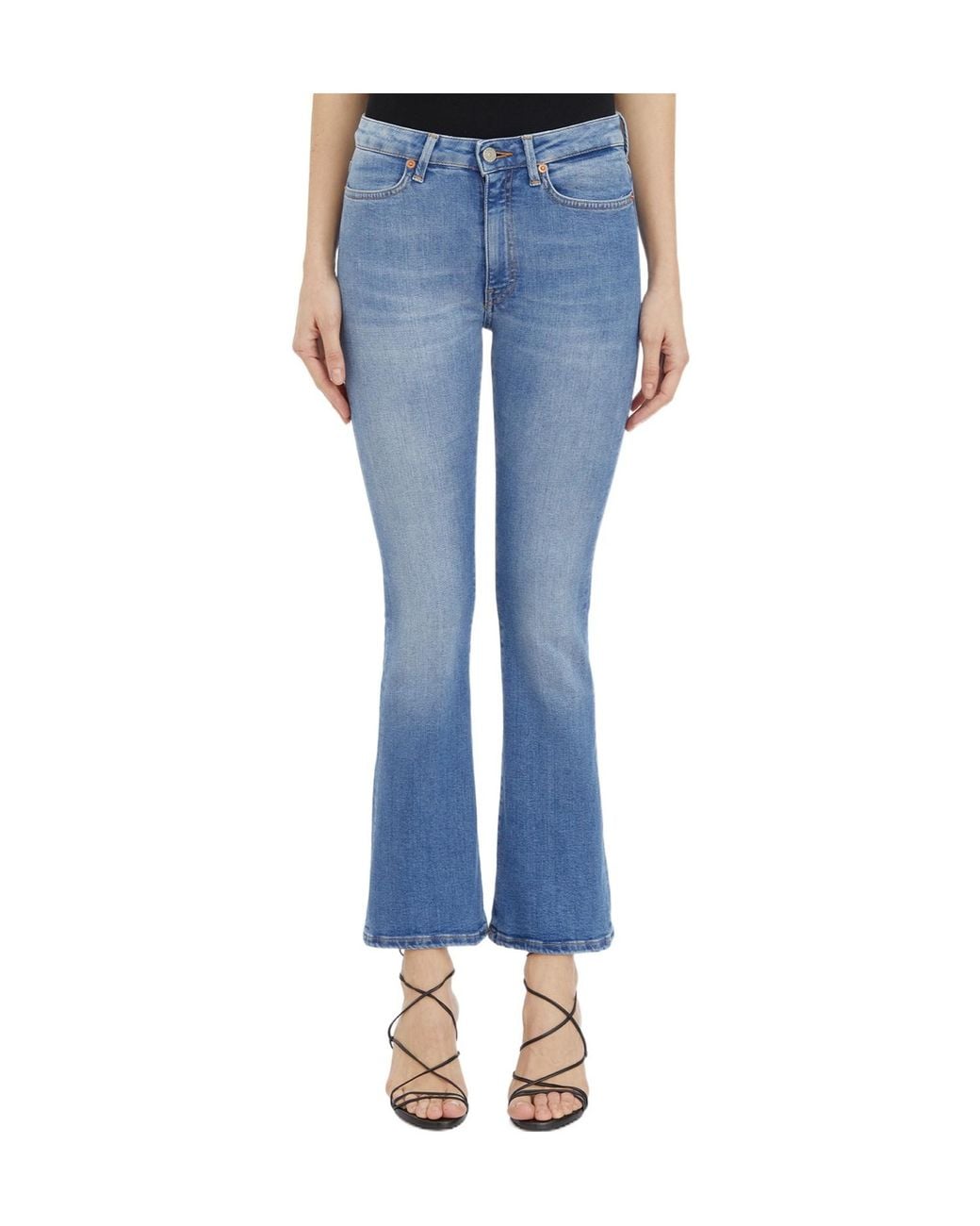 Dondup Blue Flared Faded Jeans